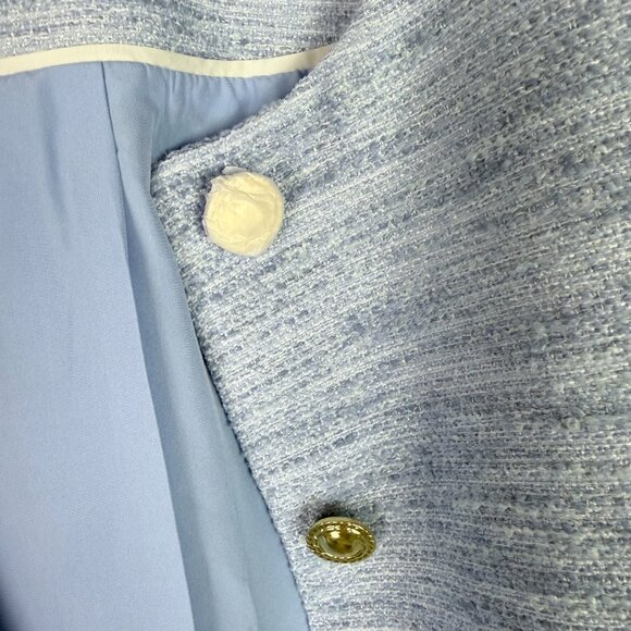 NWOT J. Crew Factory Tweed Lady Jacket Blazer Fresh Air Linear Tweed Blue Size 8 - Picture 8 of 13